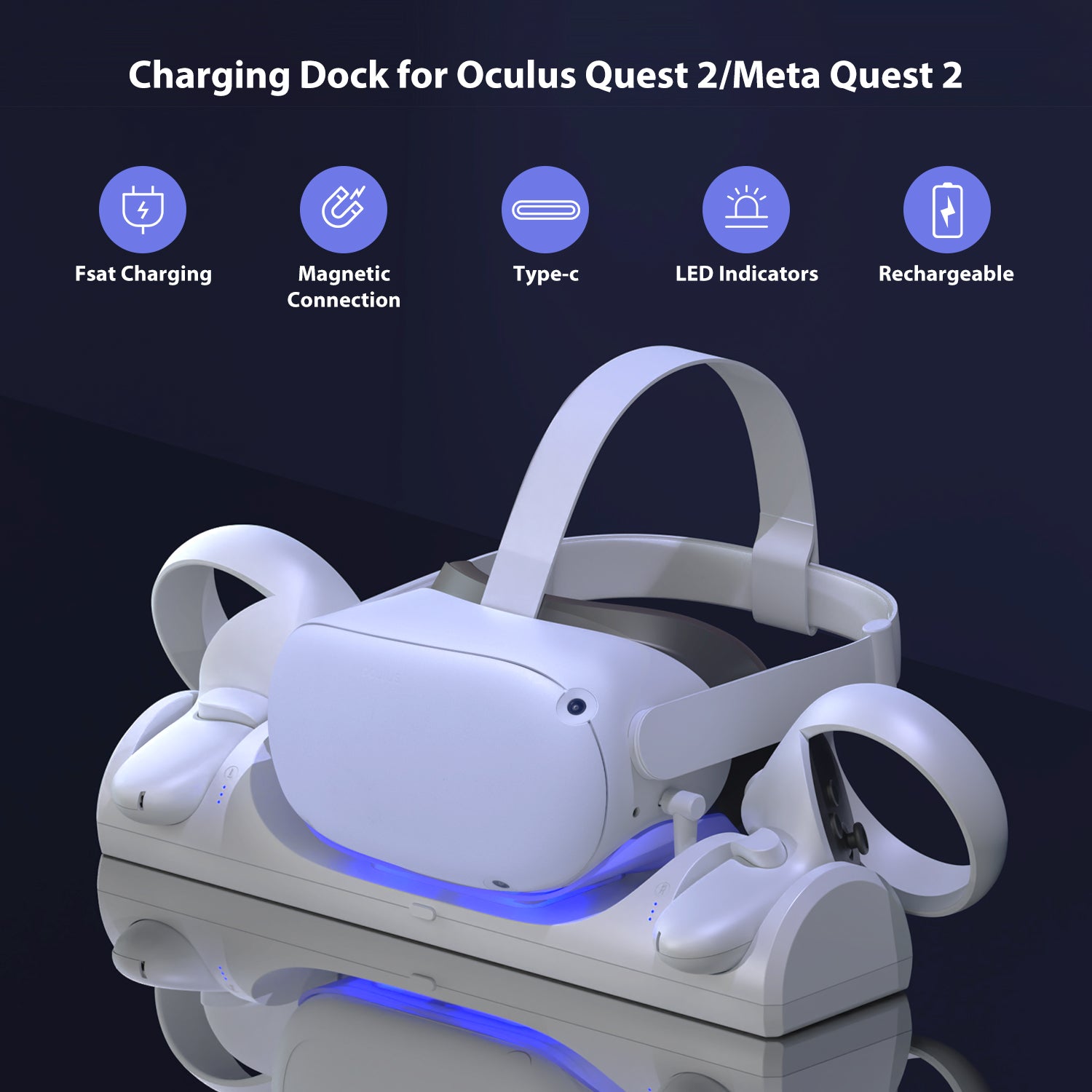 VR Charging Station for Oculus Quest 2/Meta Quest 2